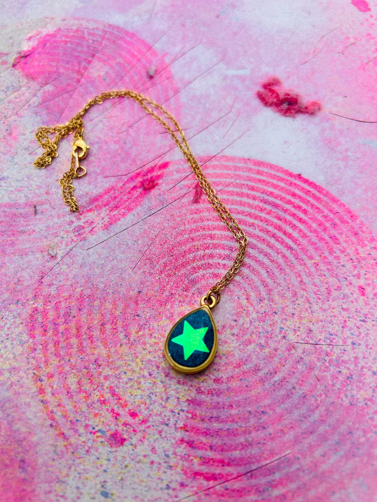 Blue Raindrop Star Necklace