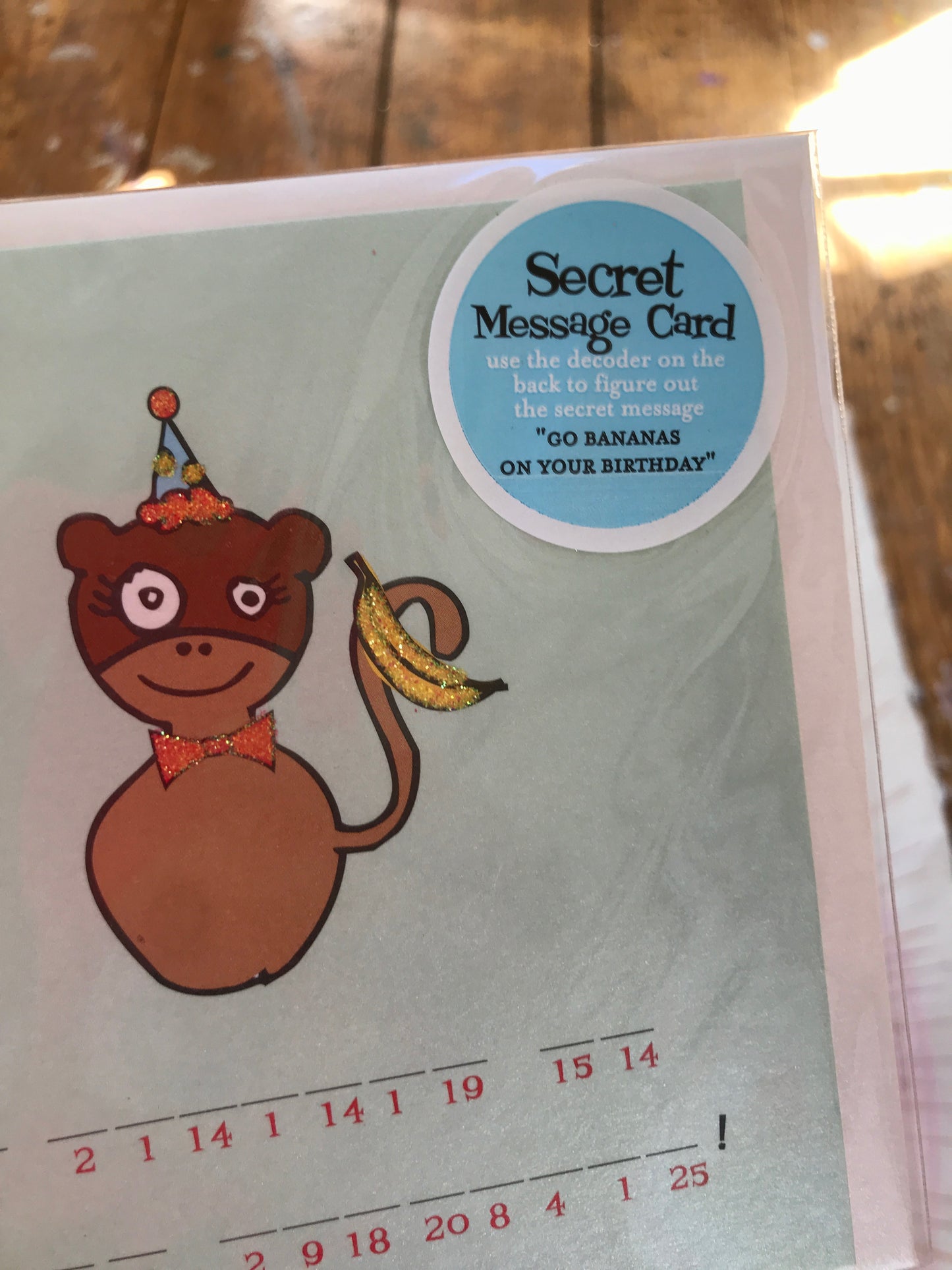secret decoder card- monkey